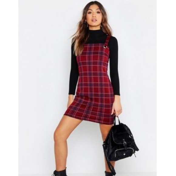 Boohoo Dresses & Skirts - Check Pinafore Dress